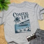 Coastal Life Scene at The Beach T-Shirt