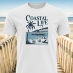 Coastal Life Scene at The Beach T-Shirt