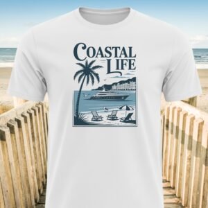 Coastal Life Scene at The Beach T-Shirt