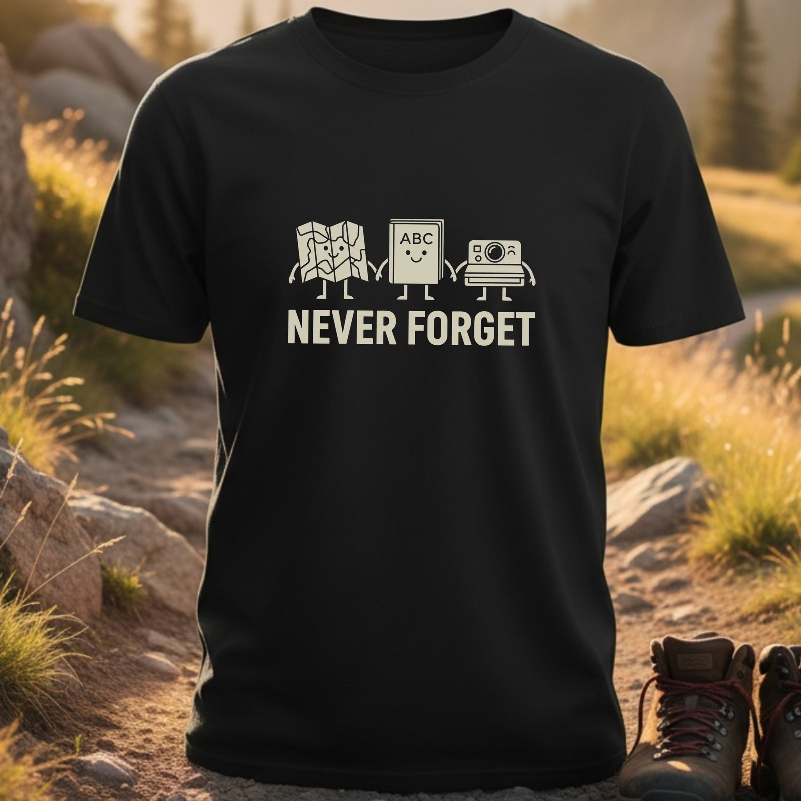 Never Forget Retro Travel Items T-shirts
