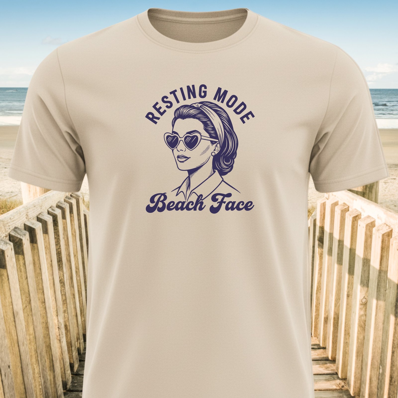 Resting Mode Beach Face T-Shirt