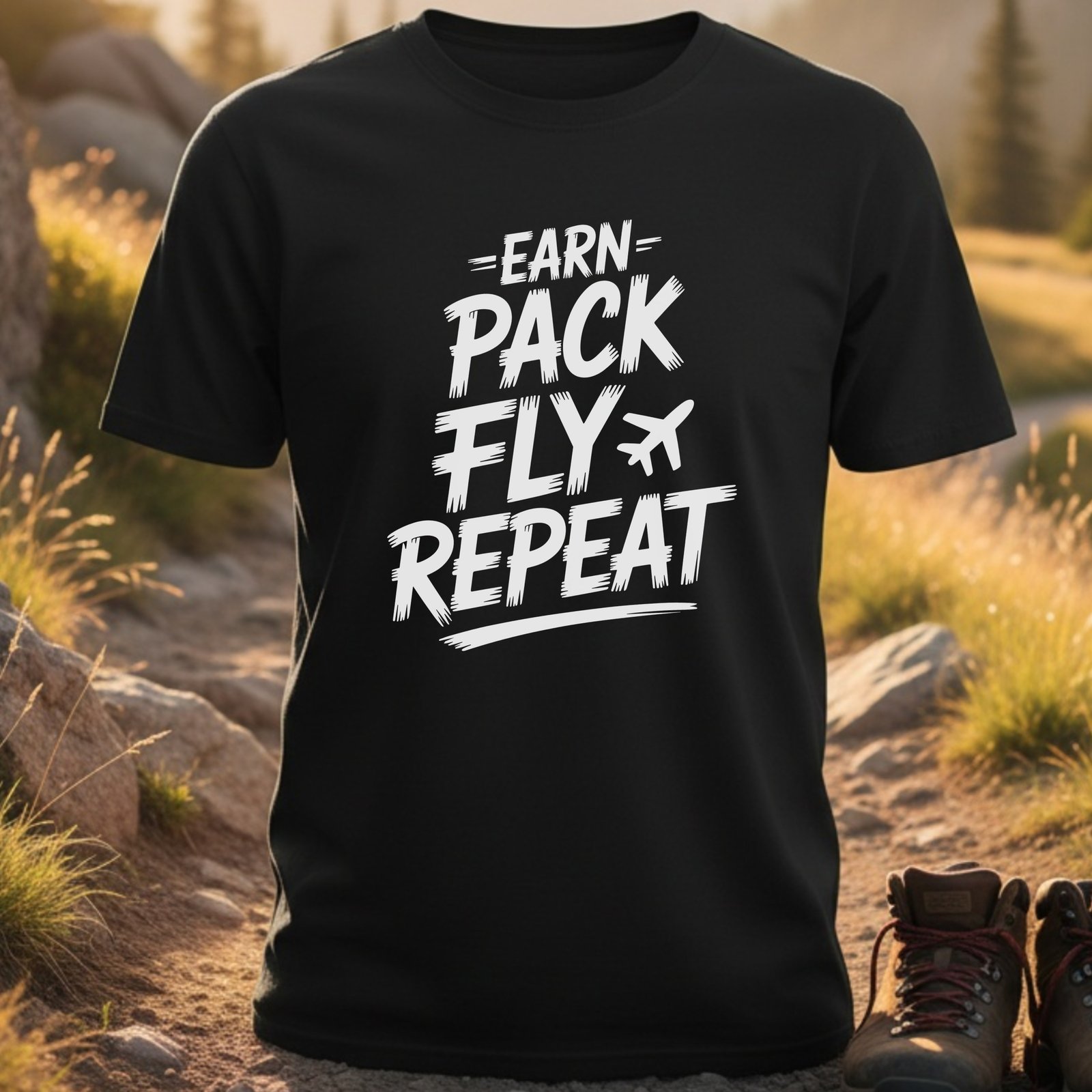 Earn Pack Fly Repeat T-Shirt