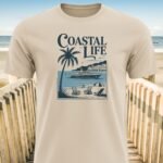 Coastal Life Scene at The Beach T-Shirt