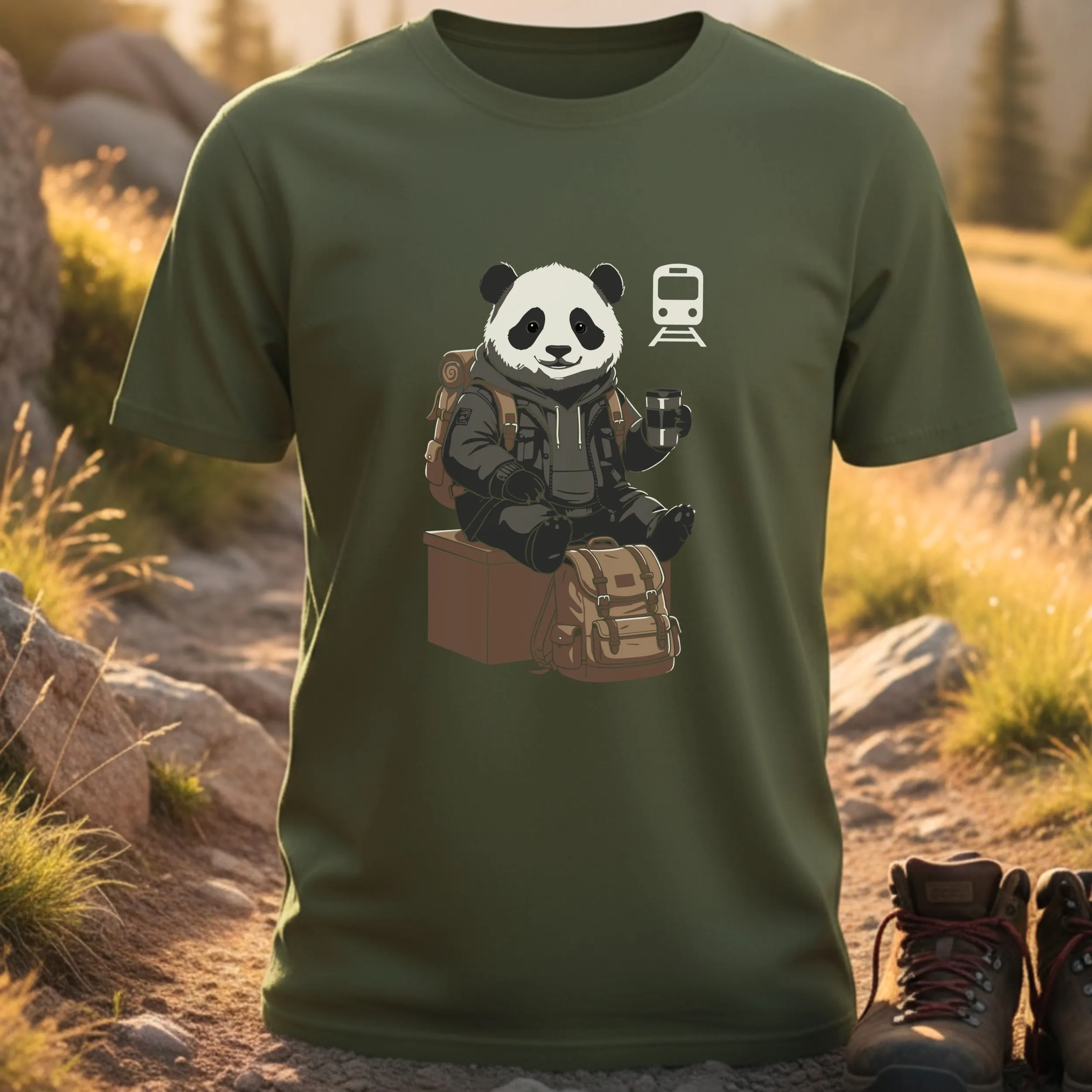 Panda Train Trip T-shirts