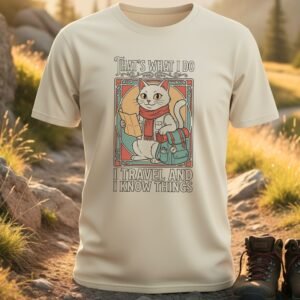 Travel Cat Knows Things T-Shirt