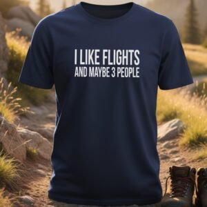 I Like Flights & Maybe 3 People Sarcastic T-shirt